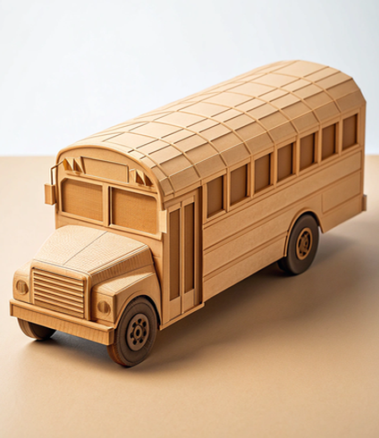 American School Bus Paper Toy