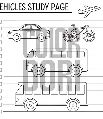 Around the World and Through Time: Educational Coloring Pages