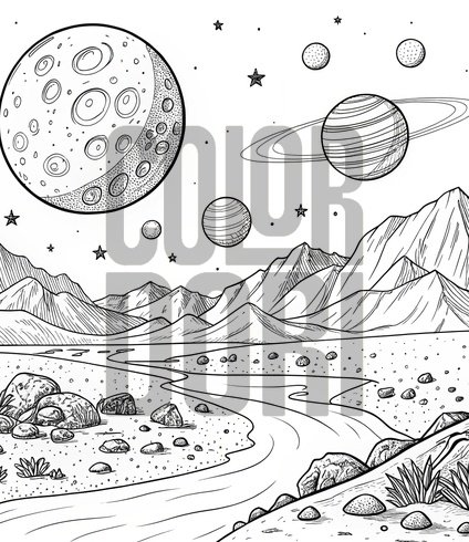 A Cosmic Journey: Planets, Rockets, and Space Stations