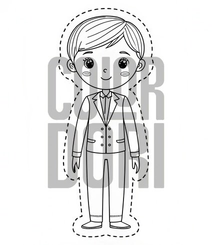 Young Boy Doll Cutout