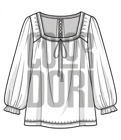 Peasant Blouse Outfit Cutout