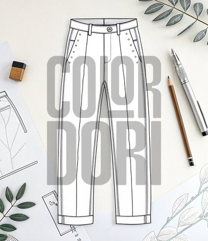 Straight Pants Outfit Cutout