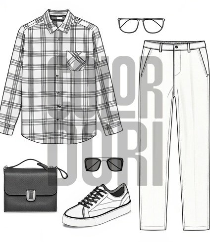 Plaid Shirt Outfit Cutout