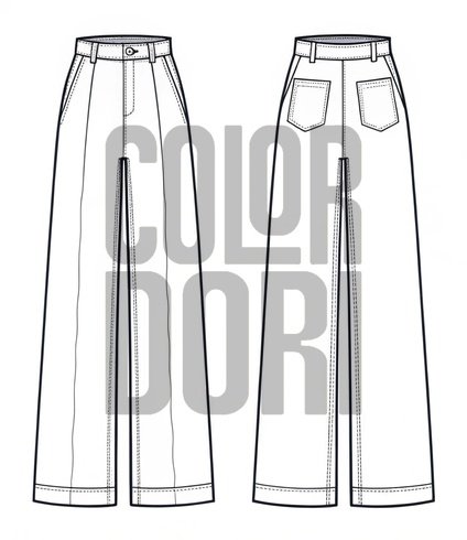 Wide-Leg Pants Outfit Cutout