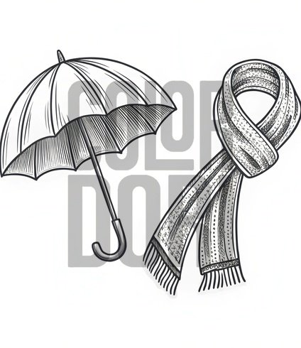 Umbrella and Scarf Accessory Cutout