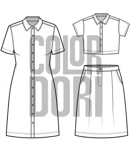 Shirt and Skirt Outfit Cutout