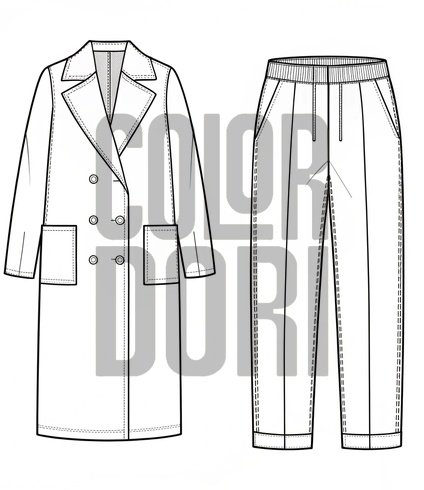 Coat and Trousers Outfit Cutout