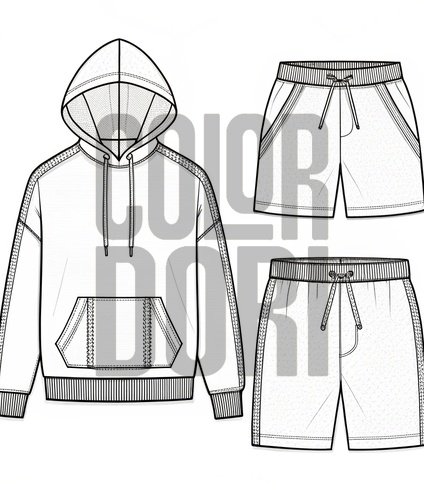 Hoodie and Shorts Outfit Cutout