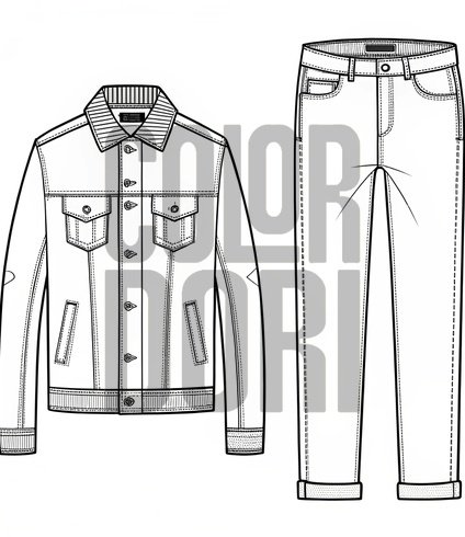 Jacket and Jeans Outfit Cutout