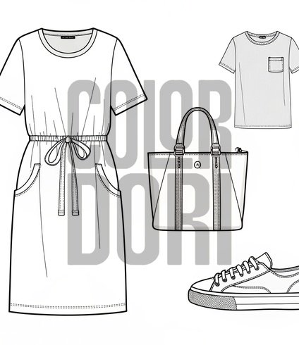 T-Shirt Dress Outfit Cutout