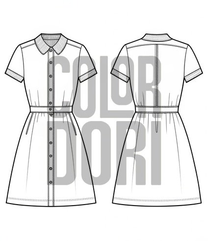 Shirt Dress Outfit Cutout
