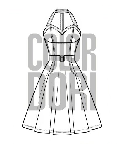 Halter Dress Outfit Cutout