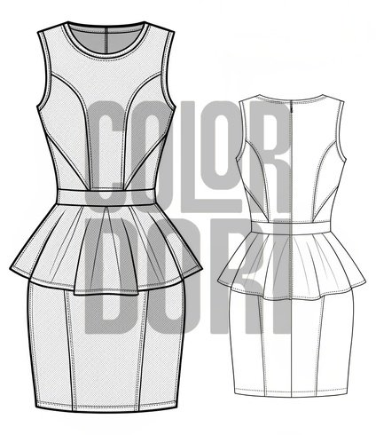 Peplum Dress Outfit Cutout