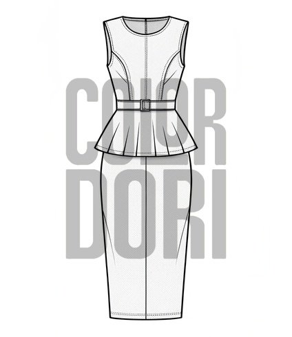 Peplum Midi Dress Outfit Cutout