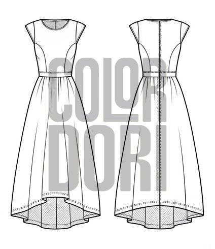 High-Low Midi Dress Outfit Cutout