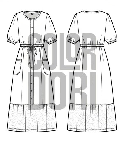 Smock Midi Dress Outfit Cutout