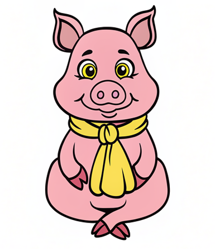 Cute Farm Pig Cutout