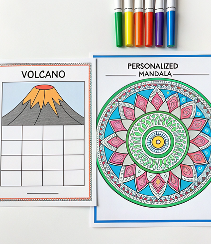 Personalized Mandala Coloring Page Craft