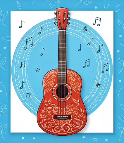 Custom Music Theme Coloring Page Design